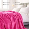 thumbnail image 4 of Exclusivo Mezcla Plush Fuzzy Fleece Queen Size Blanket, Super Soft Fluffy and Thick Blankets (Hot Pink, 90"x90"), 4 of 7