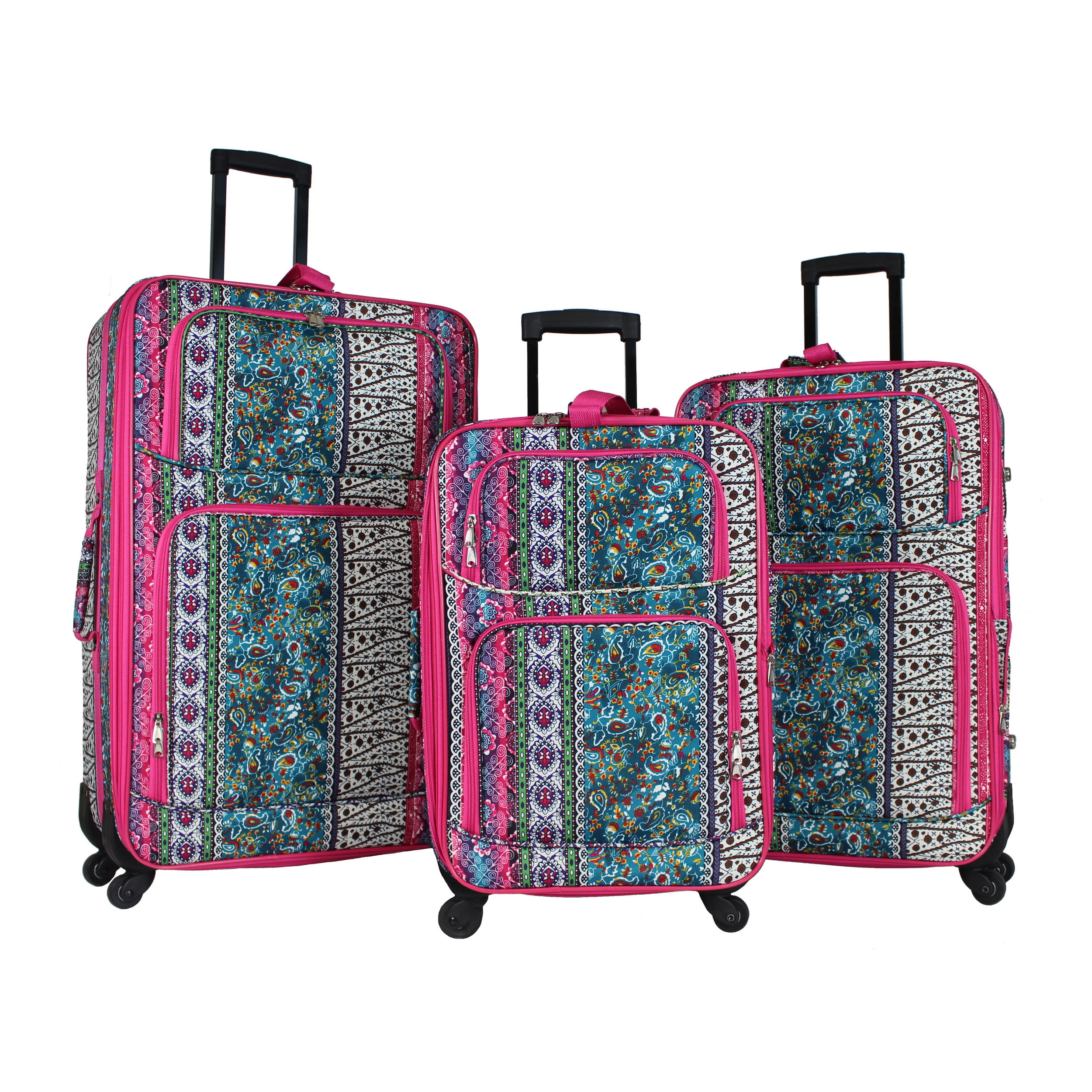 World Traveler - World Traveler 3-Piece Expandable Spinner Luggage Set ...