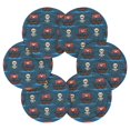 thumbnail image 2 of Haosy Set of 6 Drink Woven Coaster with Holder Heat Resistant Non-Slip Bar Coasters 4 Inches Pirate Ship and Skull, 2 of 7