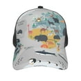 thumbnail image 2 of Picia The World Map with Cartoon Animals Pattern Trucker Hat,Baseball Cap,Sun Protection Cap,Stylish Headwear,Leisure Cap,Outdoor Sports Cap, 2 of 7