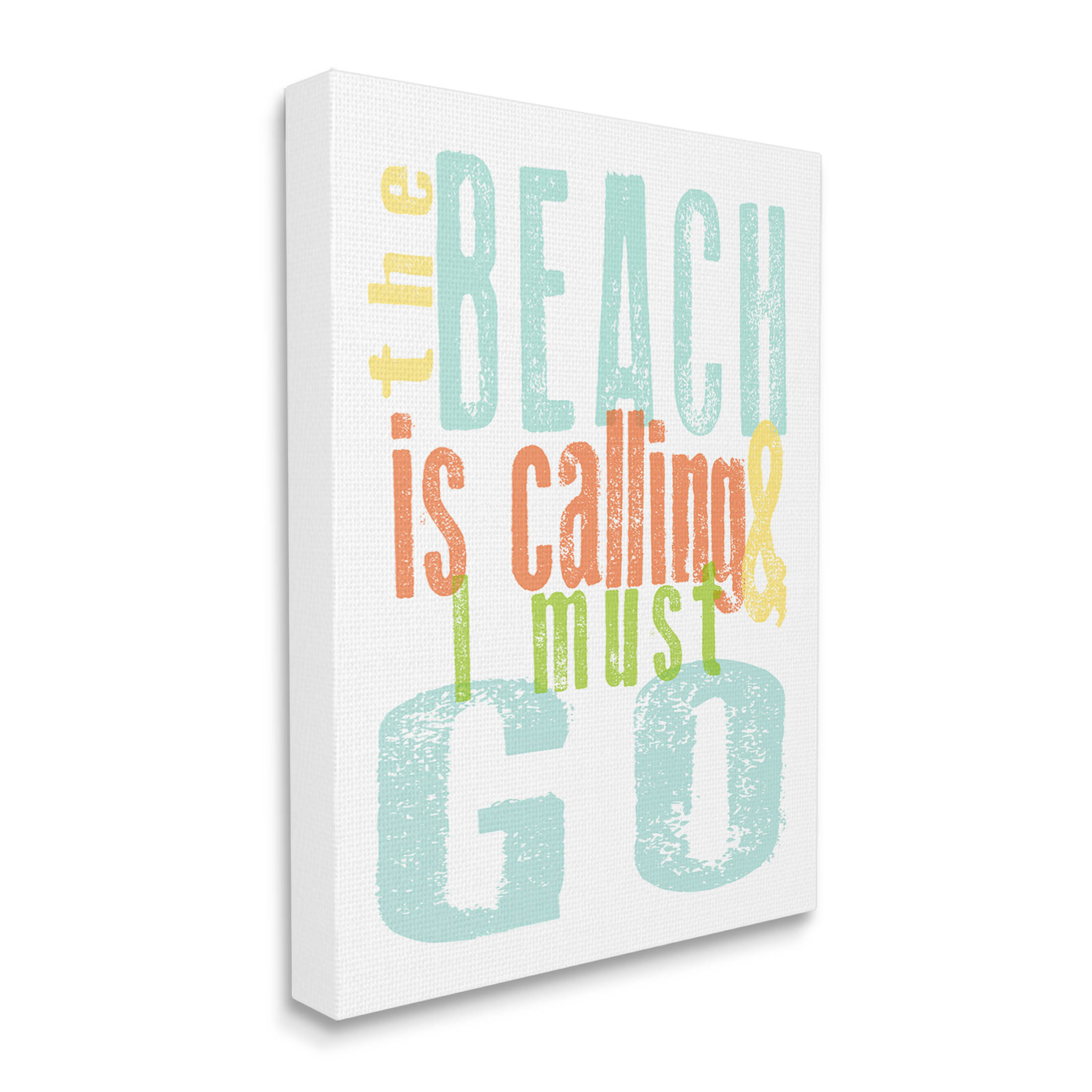 Stupell Industries Beach Is Calling I Must Go Phrase Graphic Art Gallery Wrapped Canvas Print Wall Art, Design by Alli Rogosich