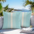 thumbnail image 3 of Aqua Beige Striped Outdoor Pillow Covers 24x24 Inch Throw Pillow Covers Set of 2 Waterproof Decorative Pillow Cases Modern Farmhouse Retro Lines Cushion Covers for Patio Furniture Garden Couch Sofa, 3 of 7
