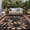 PD52-black&brown, variant on KUETH 6'x 9' Outdoor Rug Plastic Waterproof Outside Foldable Flower Mat UV Resistant Patio RV Deck Carpet,Black Brown