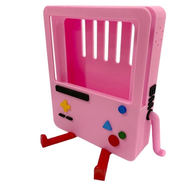 Soporte de almacenamiento de juegos Soporte de consola de juegos de silicona de dibujos animados Compatible con el marco de soporte de pantalla Almacenamiento y organización del hogar Rosado Inteprter HA040617-02