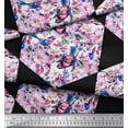 thumbnail image 3 of Soimoi Polyester Crepe Fabric Leaves,Bird & Floral Patchwork Print Fabric by The Yard 52 Inch Wide, 3 of 3