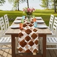thumbnail image 4 of Table Runners 72 Inches Long Dress Scarves, Brown Geometric Moroccan Farmhouse Kitchen/Dining Table Runner, Coffee Tablerunners, Abstract Art Coffee Ombre Modern 14x72 Inch, 4 of 9