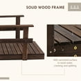 thumbnail image 5 of CoSoTower 7' Wooden Garden Bridge with Safety Rails, Backyard Footbridge for Ponds, Creeks, Streams, Stained Finish, 5 of 9