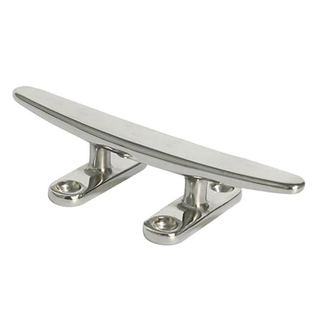 8 pulgadas 200mm material acero inoxidable de cuerda de Cleat abierto Base baja Plana 1 pieza de Color plateado Yotijar Taco de cuerda de acero inoxidable