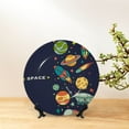 thumbnail image 6 of Balery Space Print Bone China Decorative Plate Ceramic Dinner Plates Art Crafts with Display Stand-6in, 6 of 6