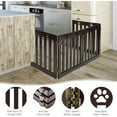 thumbnail image 5 of Freestanding Dog Gate, 4 Panel 80 in Wide 24 in Tall Pet Gates for Dogs, Dog Fences Indoor for House, Stairs, Doorways, Brown, 5 of 14