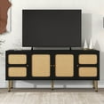thumbnail image 6 of mteryoing Boho TV Stand With Rattan Door Adjustable Shelves Media Console Table Entertainment Center For Television Up To 70”, 6 of 9
