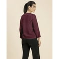 thumbnail image 3 of Moomaya Womens Diagonal Collar Solid Top, Long Sleeves Stylish Formal Top, 3 of 8
