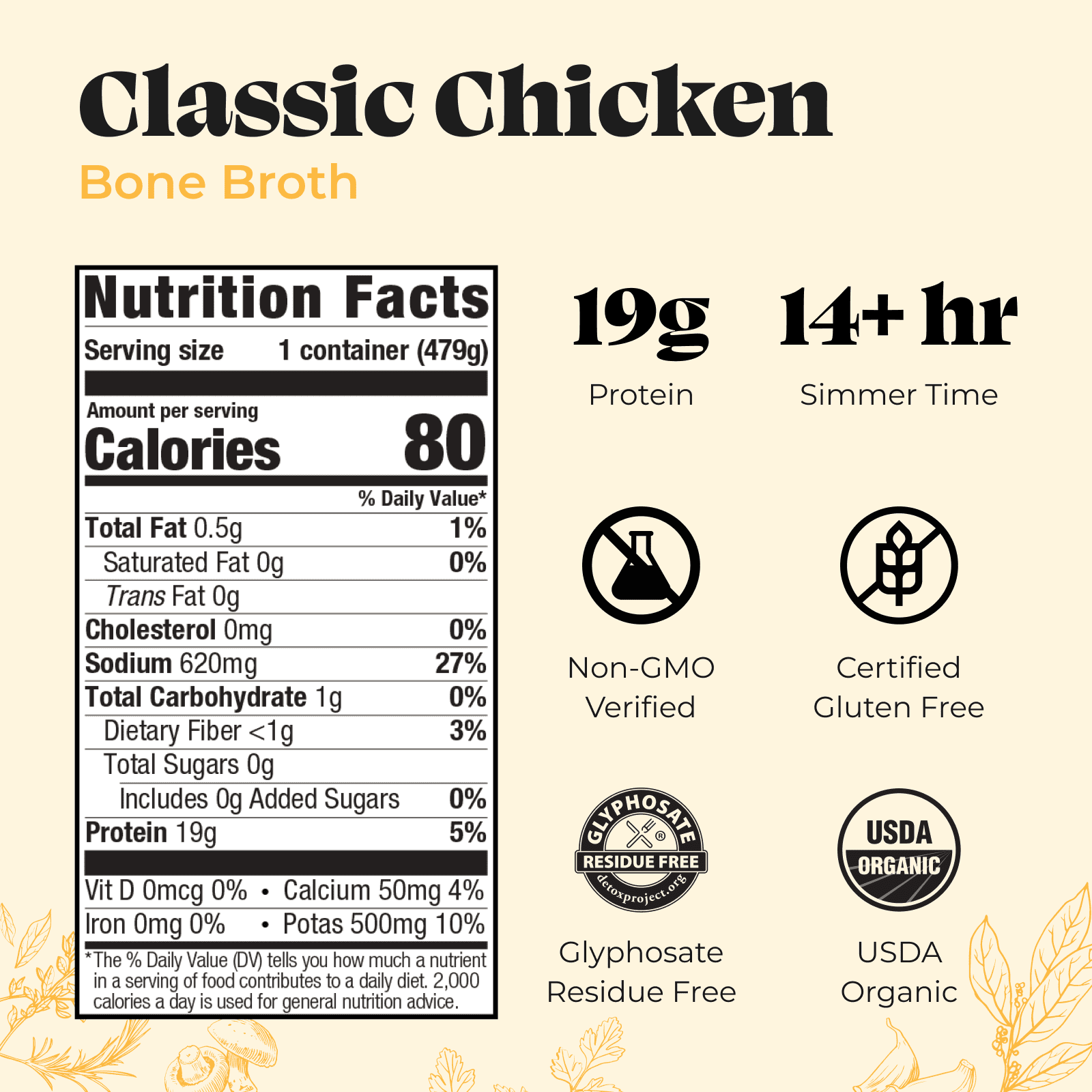 Kettle & Fire Chicken Bone Broth, 16.9oz