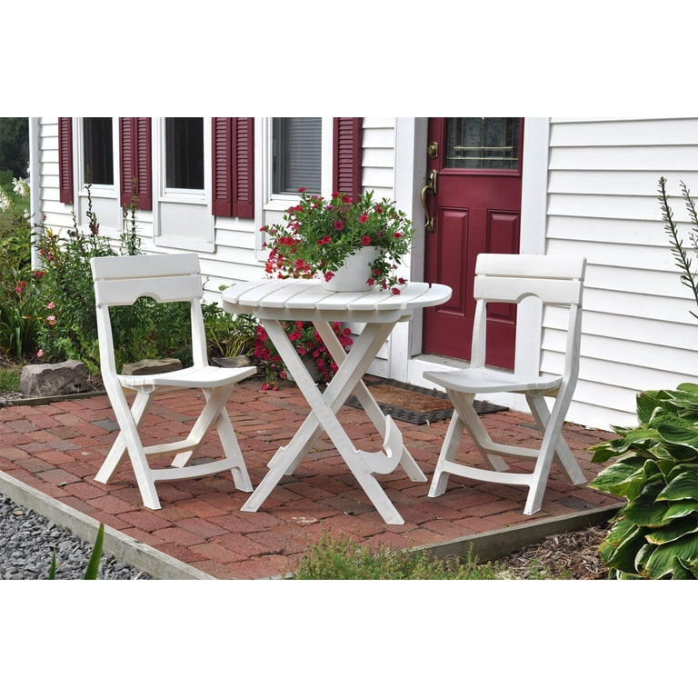Adams Manufacturing Quik Fold Cafe Set White