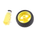 thumbnail image 2 of GUOOL 6Pcs Yellow 1:48 Robot Tires Car Robot Plastic Tire Gear Motor Wheel DC 3-6V, 2 of 9