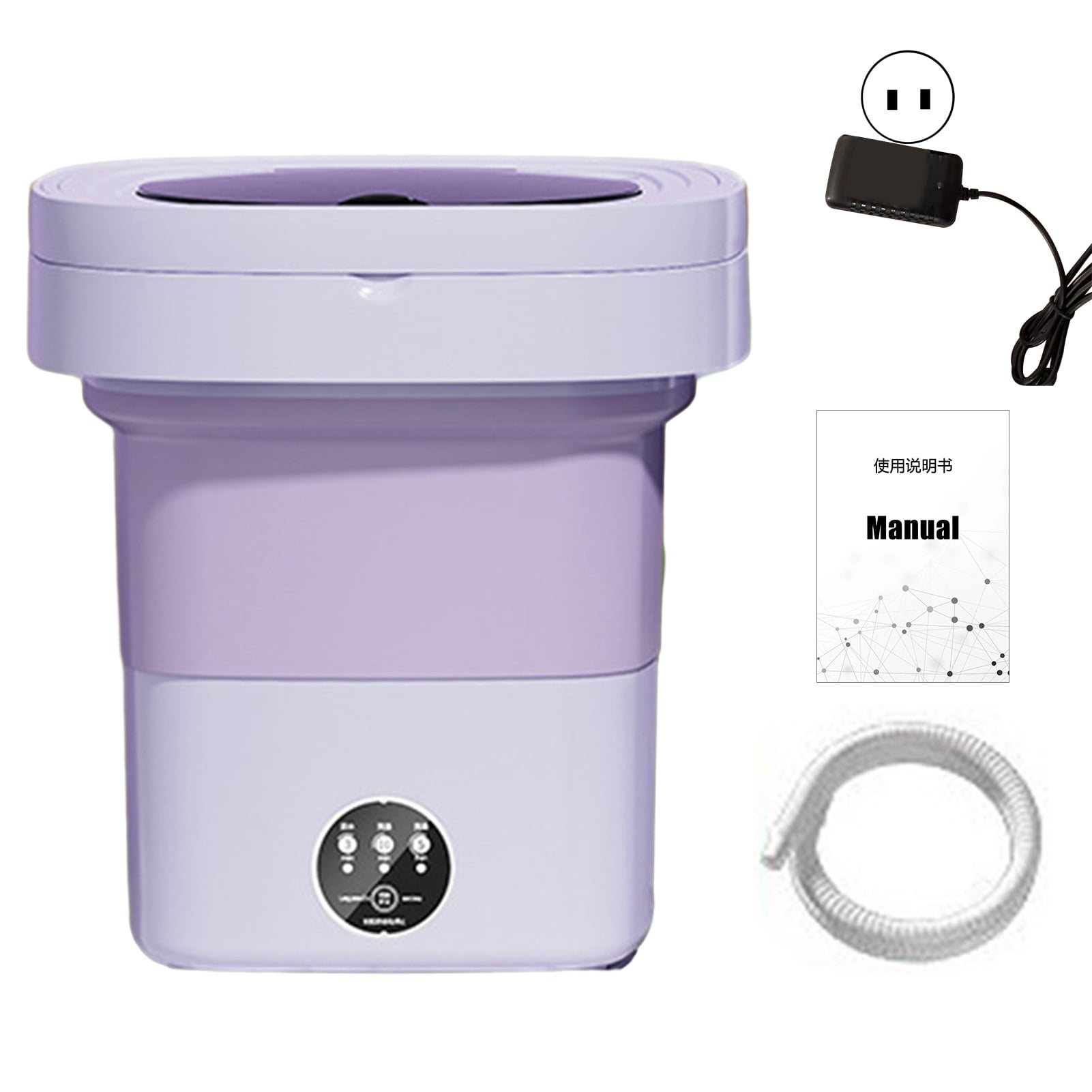 DoubleYi Compact Folding Washing Machine with Water Pipe Quiet Energy