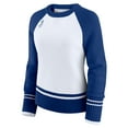 thumbnail image 2 of Women's WEAR by Erin Andrews White Chicago Cubs Colorblock Raglan Sweater, 2 of 5