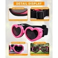 thumbnail image 4 of Dog Goggles Small Dog Sunglasses, UV Protective Heart Shape Dog Sunglasses with Adjustable Straps, Sunglasses Waterproof and Windproof Glasses - Pink, 4 of 4