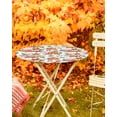 thumbnail image 5 of Round Fitted Tablecloths Autumn Watercolor Pumpkin Waterproof Table Cover for Kitchen Dining Party Decor Seamless Fall Botanical,55"-60", 5 of 6