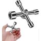 thumbnail image 1 of 4 Way Triangle Key 5 Sizes 7mm/10mm/12mm/13mm/18mm Utilities Triangle Key for Electric Box, Gas, Water, Electric Meter, Cabinet Box, Silver, 1 of 4