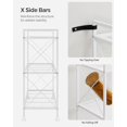 thumbnail image 4 of 3-Tier Metal Storage Rack with Wheels, Mesh Shelving Unit with X Side Frames, 31.5-Inch Width, for Entryway, Kitchen, Living Room, Bathroom, Industrial Style, White UBSC183W01, 4 of 7