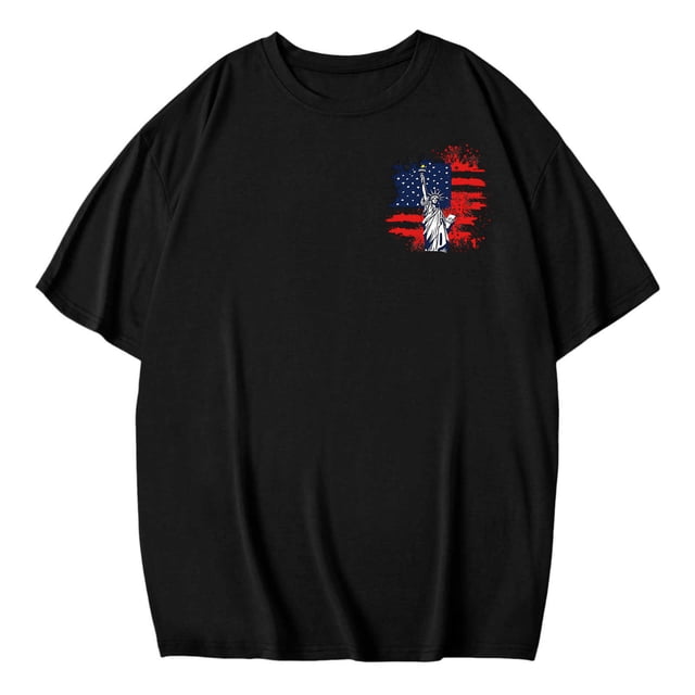 Blusas de Manga Corta Casuales para las Mujeres Verano Cuello Redondo Moda Impresa Blusa, Top Ligero para el Hogar Y Diario