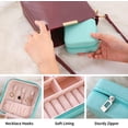 thumbnail image 4 of ENTASSER Mini Jewelry Travel Case,Small Travel Jewelry Organizer, Portable Jewelry Box Travel Mini Storage Organizer Portable Display Storage Box For Rings Earrings Necklaces Giftsgreen, 4 of 5