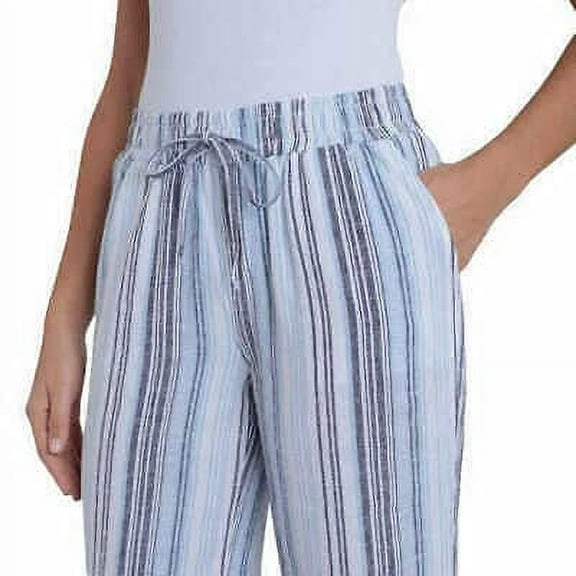 Briggs Women's Linen Blend Pant (Light Blue Stripe, X-Small)