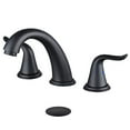 thumbnail image 3 of WOWOW Widespread Bathroom Faucet 3 Hole Black Widespread Faucet 8 Inch Center Bathroom Faucets Pop Up Drain Assembly Vanity Faucet Double Handle High Arc Lavatory Bathroom Basin Faucet Sink, 3 of 7