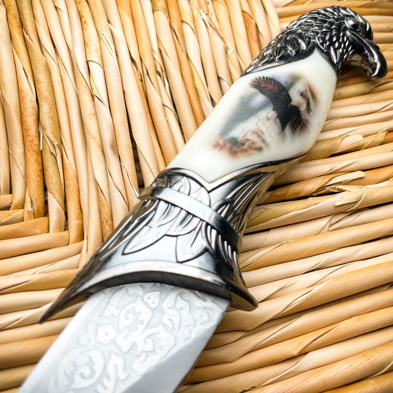13" Fantasy Eagle Head Fixed Blade Outdoor Hunting Knife Gift
