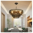 thumbnail image 2 of Rustic 4-Tier Hemp Rope Chandelier - 20" Boho Pendant Light, 2 of 9