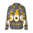 thumbnail image 3 of Uemuo Bee Kind Pattern Women's Full Zip UPF 50+ Sun Protection Hoodie Jacket Long Sleeve Sun Shirt Hiking Outdoor Performance with Pockets-, 3 of 9