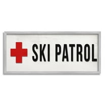 Stupell Industries Ski Patrol Red Cross Symbol Winter Mountain Sports, 24 x 10, Design by Daphne Polselli