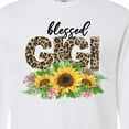 thumbnail image 4 of Inktastic Blessed Gigi Distressed Leopard Print and Sunflowers Long Sleeve T-Shirt, 4 of 5