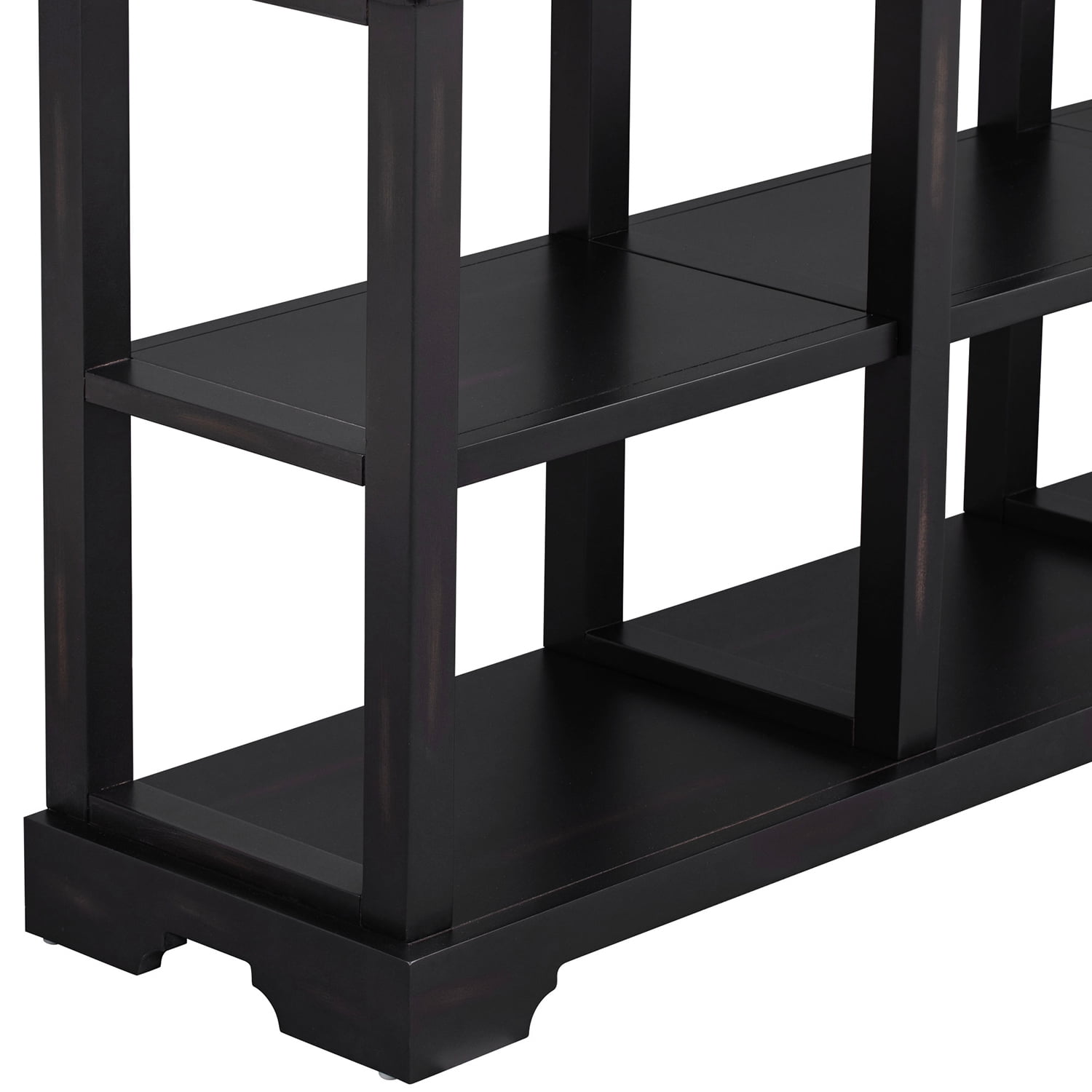 Kadyn Retro Console Table, Solid Wood Sofa Table with Open Shelves and Drawers, Modern Sideboard Console Table for Living Room, Espresso Kadyn Retro Console Table, Solid Wood Sofa Table with Open Shelves and Drawers, Modern Sideboard Console Table for Living Room, Espresso