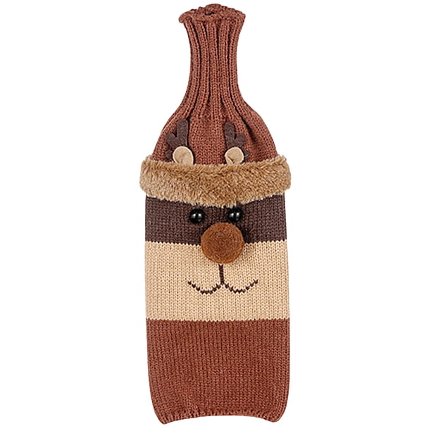 Funda Navideña para Botella Vino Tejida Nuevo (alce)