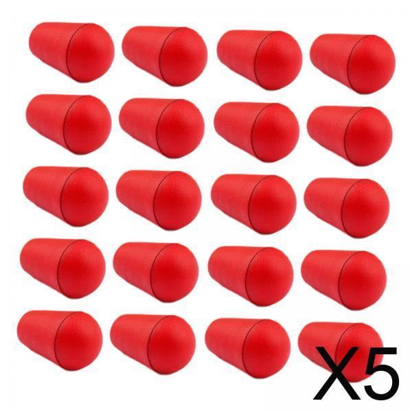 5 X 20 Piezas De Topes De Cordón Con Extremo De Palanca Para Cordón De Bolso, Mochila, Color Rojo