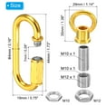 thumbnail image 2 of Unique Bargains M10 Lamp Female Loop Holder with Chain Quick Link Lifting Eye Nut Hook Ring 44 Lbs Load Gold, 2 of 5