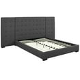 thumbnail image 2 of Platform Bed Frame, Queen Size, Grey Gray, Fabric, Bedroom, Modern Contemporary HB35102, 2 of 5