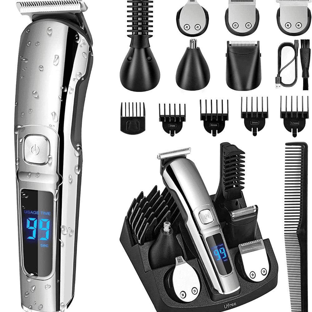 Beard Trimmer for Men, Waterproof Electric Razor for Nose,Body,Face,Mustache,Cordless Hair Clippers Shavers Grooming Kit, Gifts for Men Husband Father