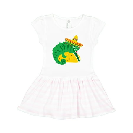 

Inktastic Taco Chameleon Gift Toddler Girl Dress