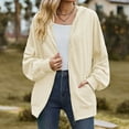 thumbnail image 2 of Mrat Women's Short Sleeve Cardigan Pocket Long Sleeve Sheer Cardigans for Women Summer Floral Print Cardigan Half Sleeve Shawl Loose Hooded Sweater Women's Coat Tunic Sweaters Beige S, 2 of 5