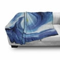 thumbnail image 3 of Abstract Soft Flannel Fleece Throw Blanket, Surfer Wavy Like Design with Little Vivid Point and Sun Print, Cozy Plush for Indoor and Outdoor Use, 50" x 70", Blue White and Yellow, by Ambesonne, 3 of 6