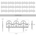 thumbnail image 3 of Gray Plastic Garden Border Edging No-Dig Wrought Iron Look – 15pcs Fence Kit, 20ft Lawn Barrier, 3 of 10