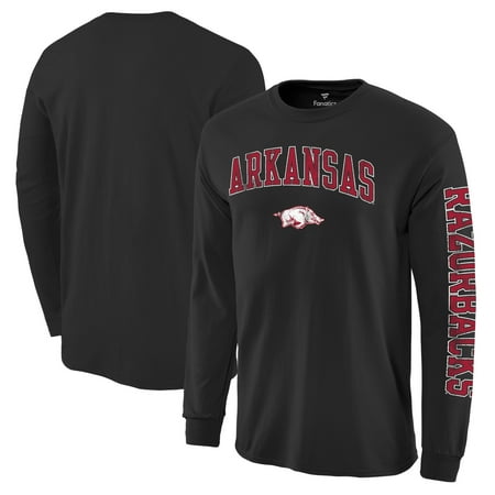 - Arkansas Razorbacks Fanatics Branded Distressed Arch Over Logo Long Sleeve Hit T-Shirt - Black