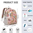 thumbnail image 6 of Dogs with Flowers Backpack for School,Cute School Bag,Schoolbag with Adjustable Shoulder Straps & Padded Back,15"x11.42"x5.5", 6 of 6