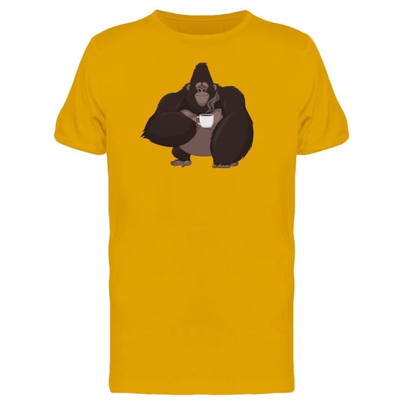 Gorilla Drinking Coffee Tee Men's -Image by Shutterstock