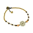 thumbnail image 2 of Gorgeous Heart Mandala Tiger's Eye, Quarts, and Brass Bead Jingle Bell Anklet, 2 of 4