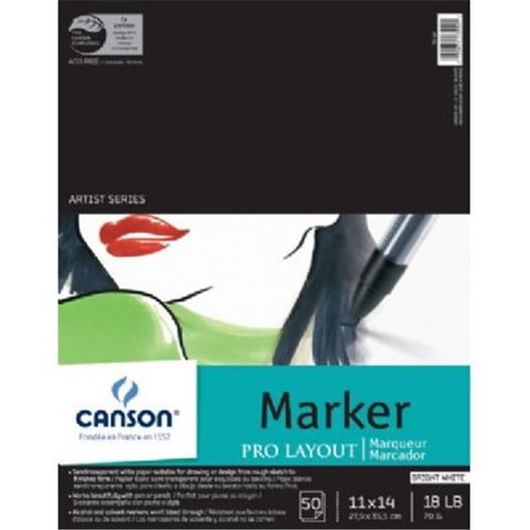 Canson C100511048 Bloc-Feuille pour Marqueur 11 Po x 14 Po