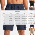 thumbnail image 3 of KeShDi Cargo Shorts Mens Workout Shorts Sleep Shorts Men's Solid Color Pocket Bandage Button Elastic Waist Casual Fashion Cargo Shorts Khaki 2X, 3 of 7